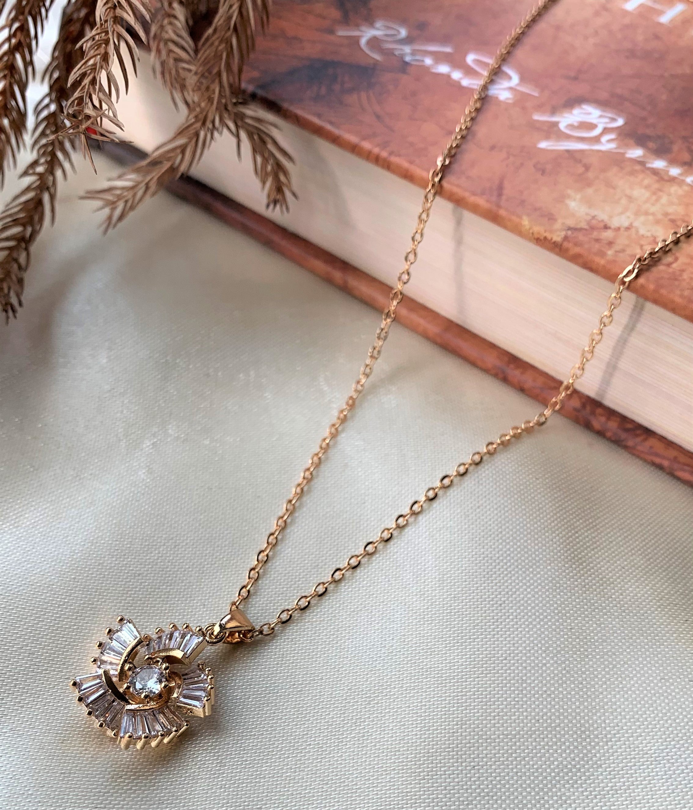 Gold Plated American Diamond Pendant