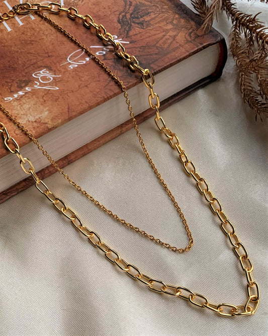DOUBLE LAYERED GOLD PLATED CHAIN