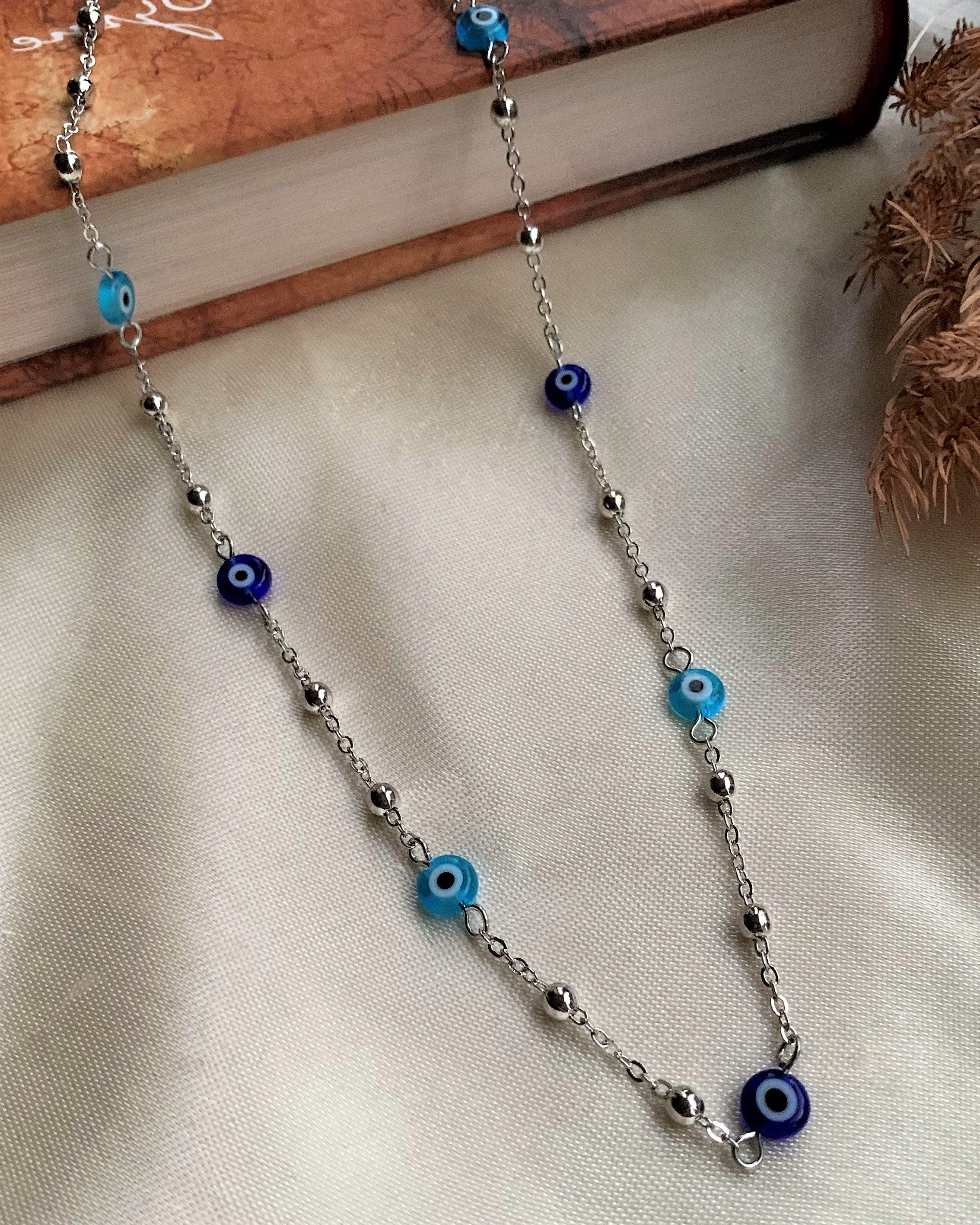 Silver Plated Evil Eye Chain