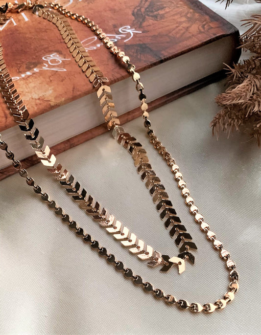 DOUBLE LAYERED GOLD PLATED CHAIN