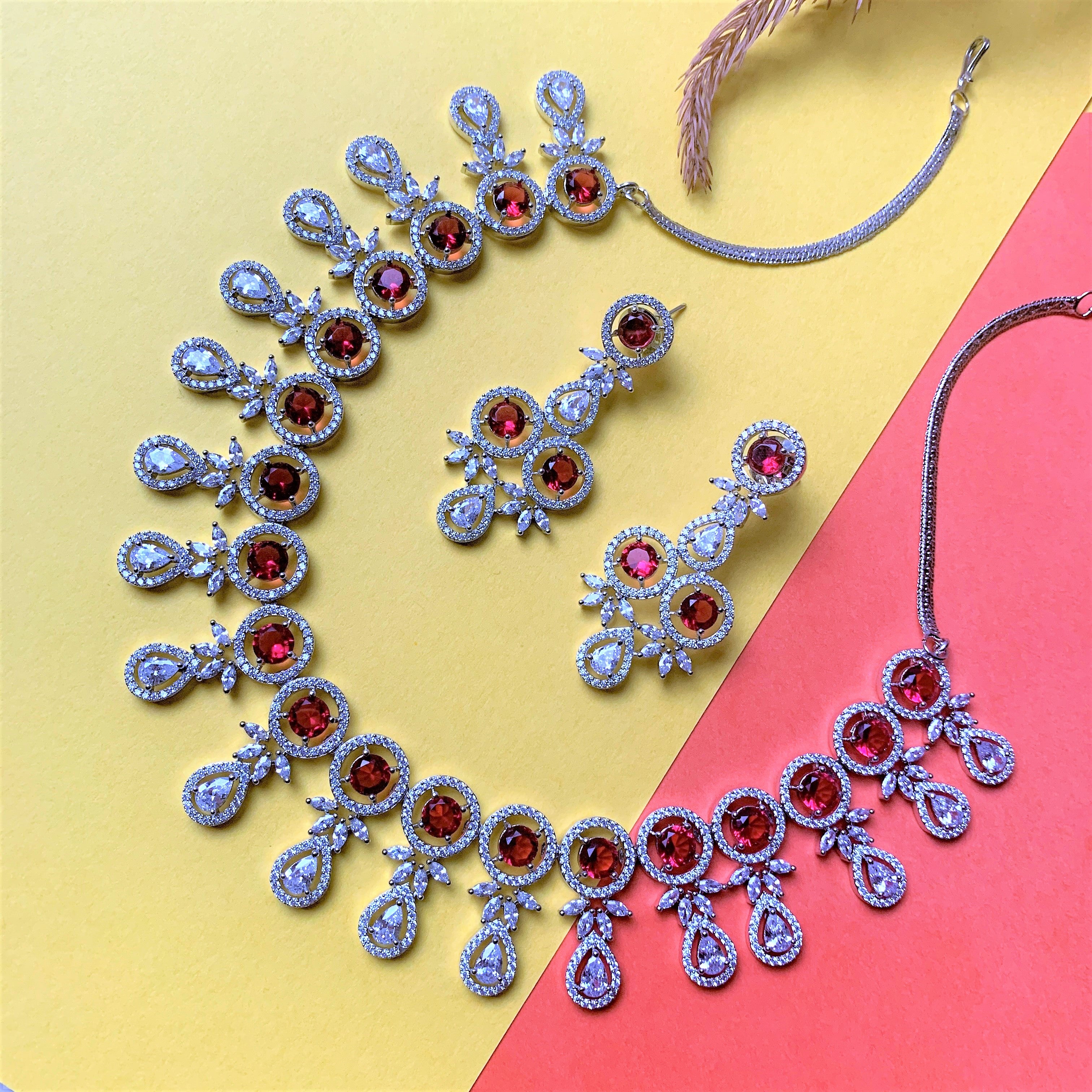 AMERICAN DIAMOND NECKLACE SET