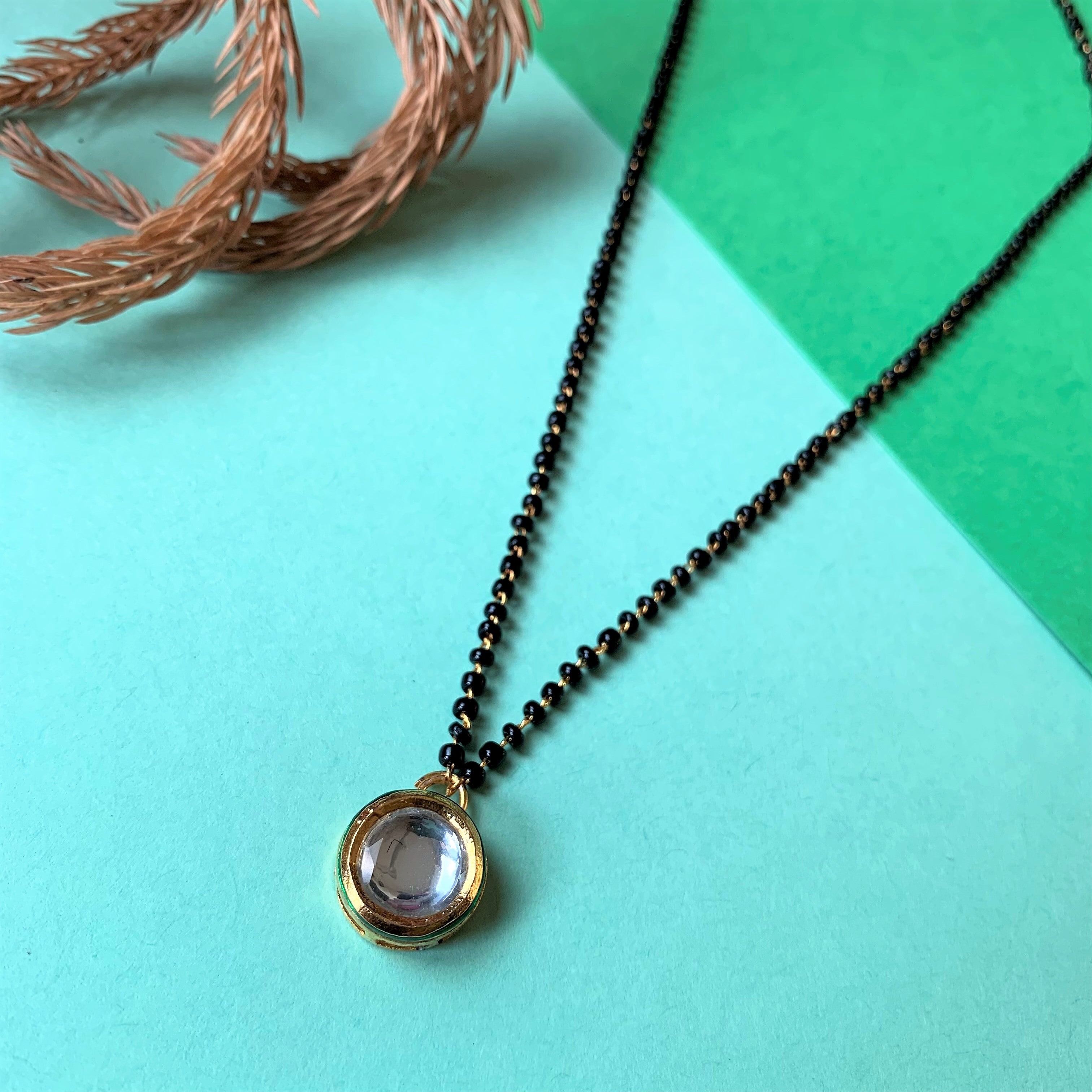 ROUND KUNDAN MANGALSUTRA NECKLACE