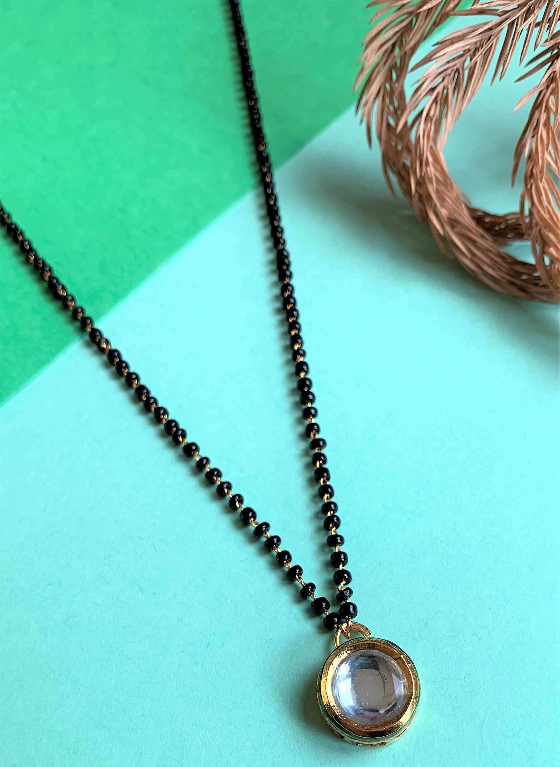 ROUND KUNDAN MANGALSUTRA NECKLACE