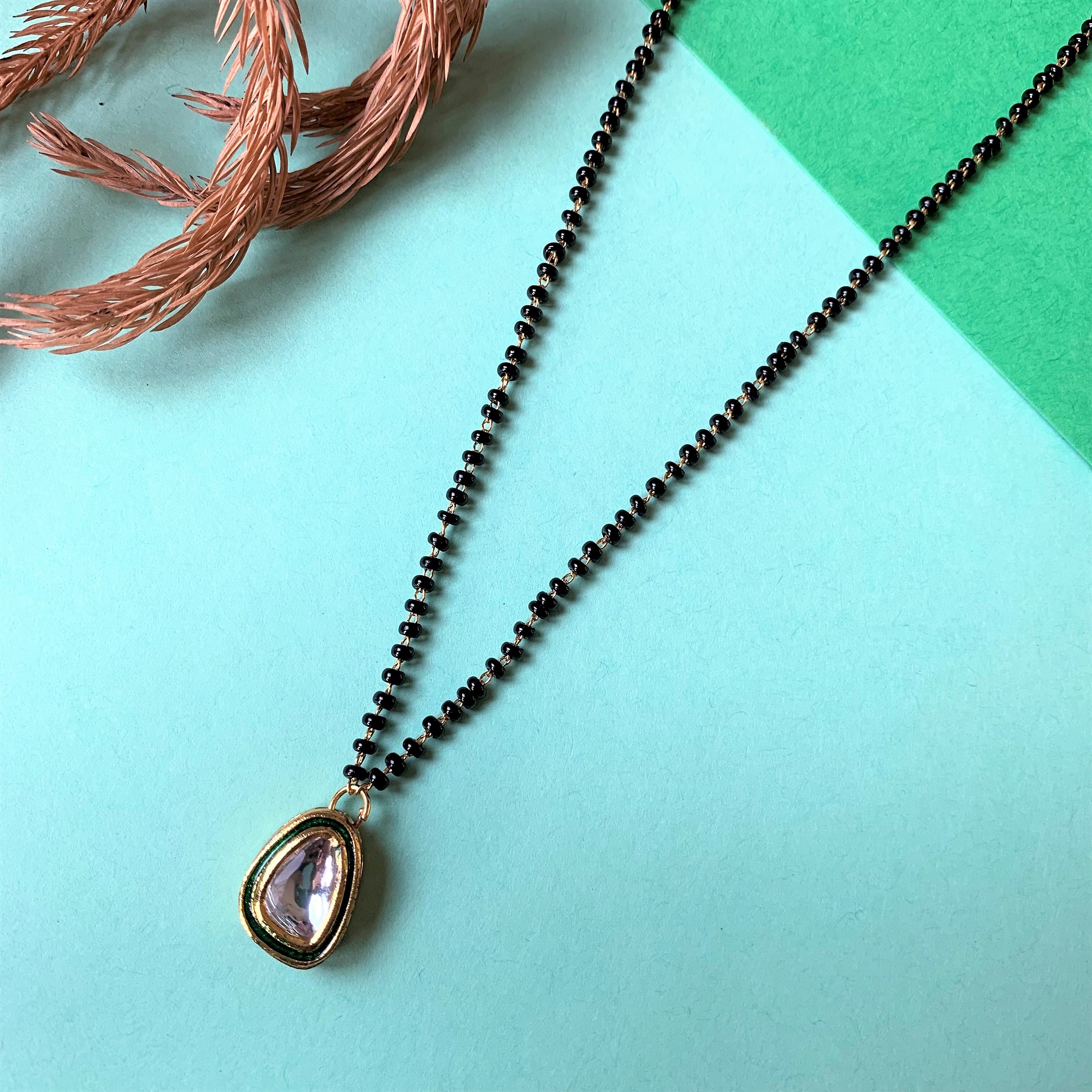 ASSYMETRIC KUNDAN MANGALSUTRA NECKLACE