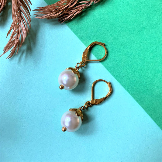 Pearl Drops Earring with Ear Clicks