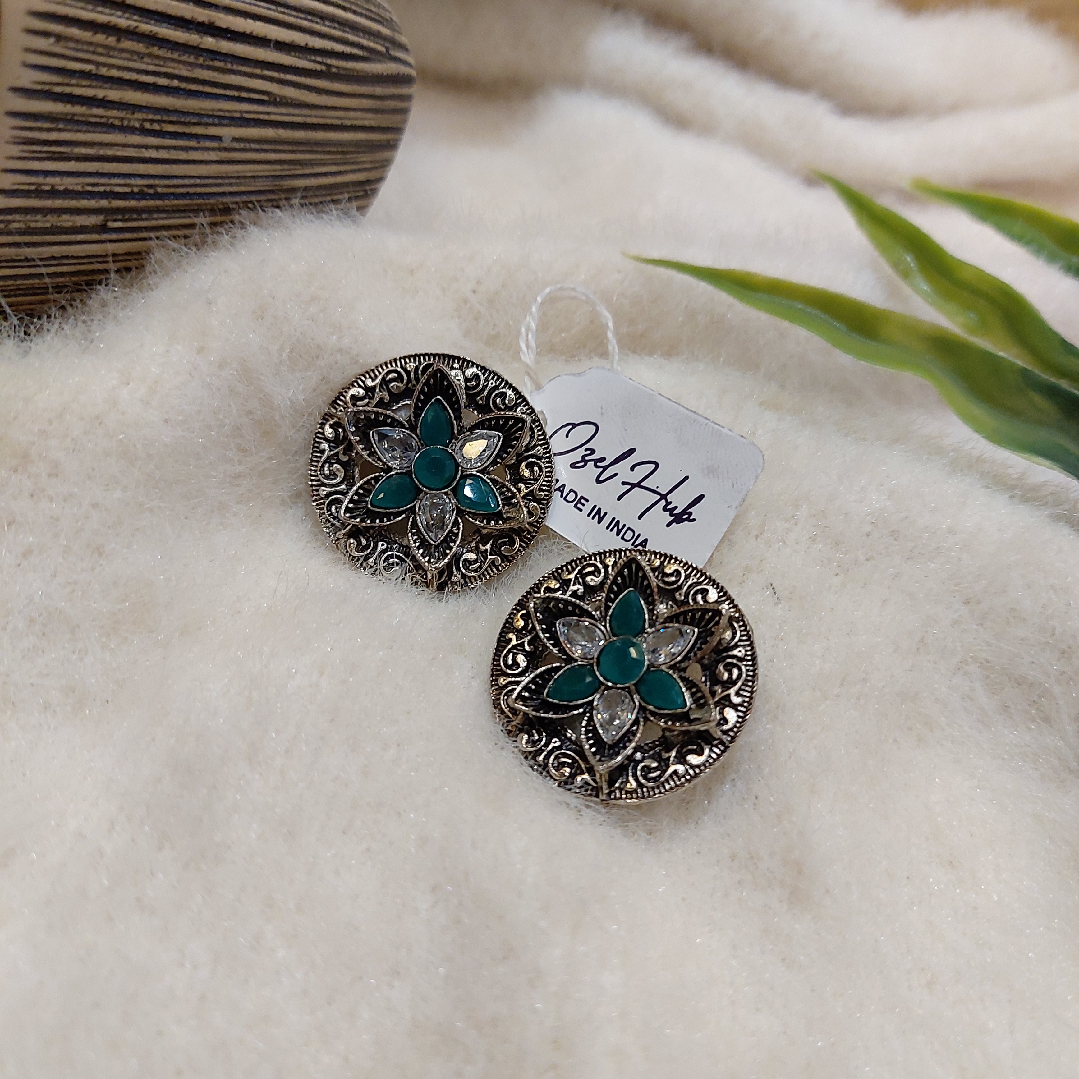 PALASH GREEN EAR STUDS